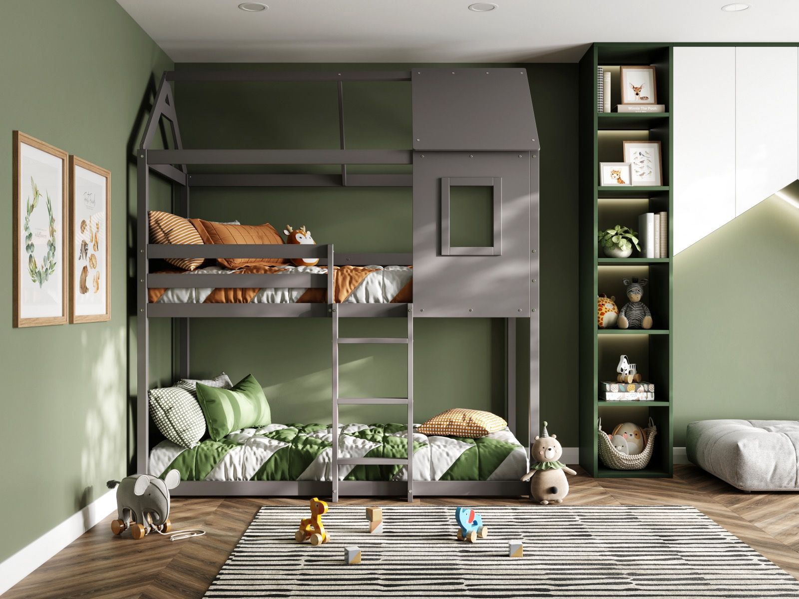 Hideaway Grey Wooden Bunk Bed