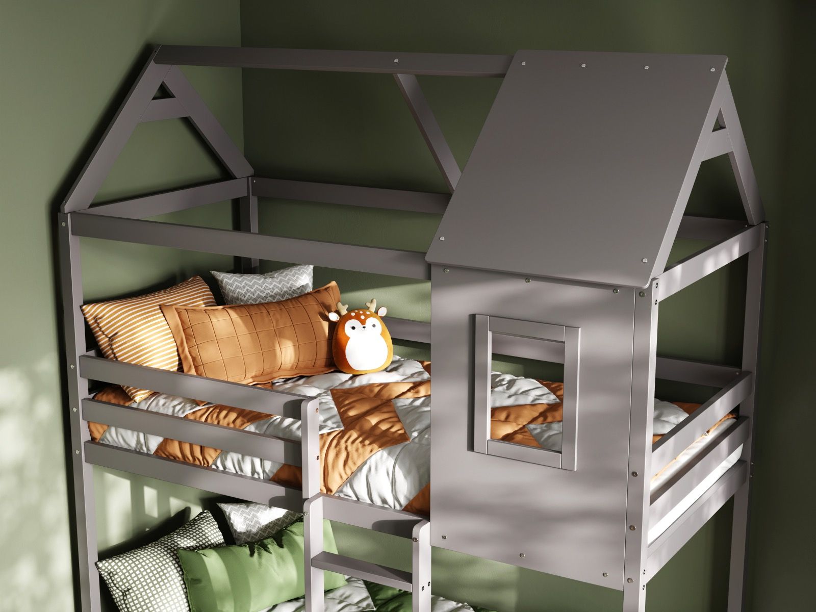 Hideaway Grey Wooden Bunk Bed