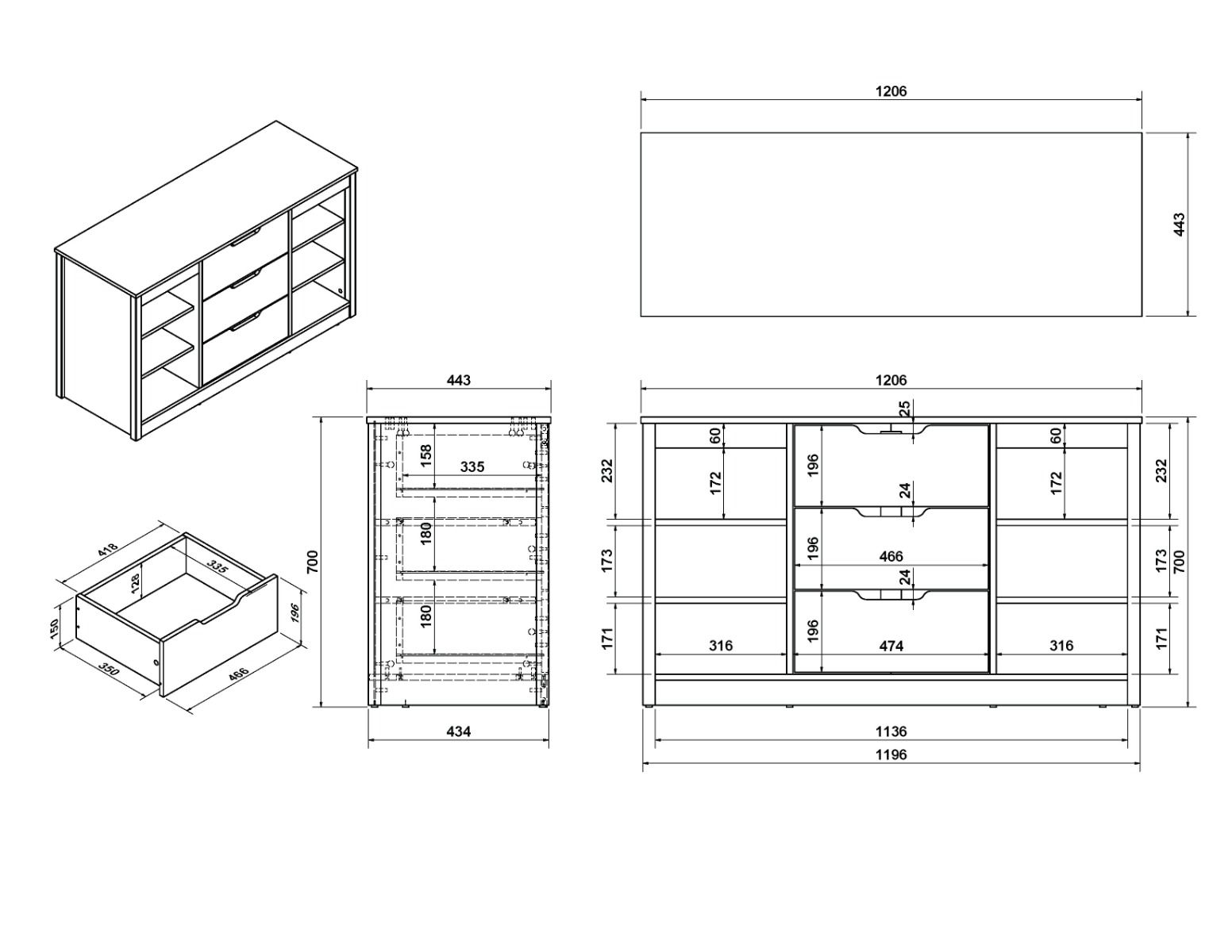 Charlie Grey Midsleeper Cabin Bed Set