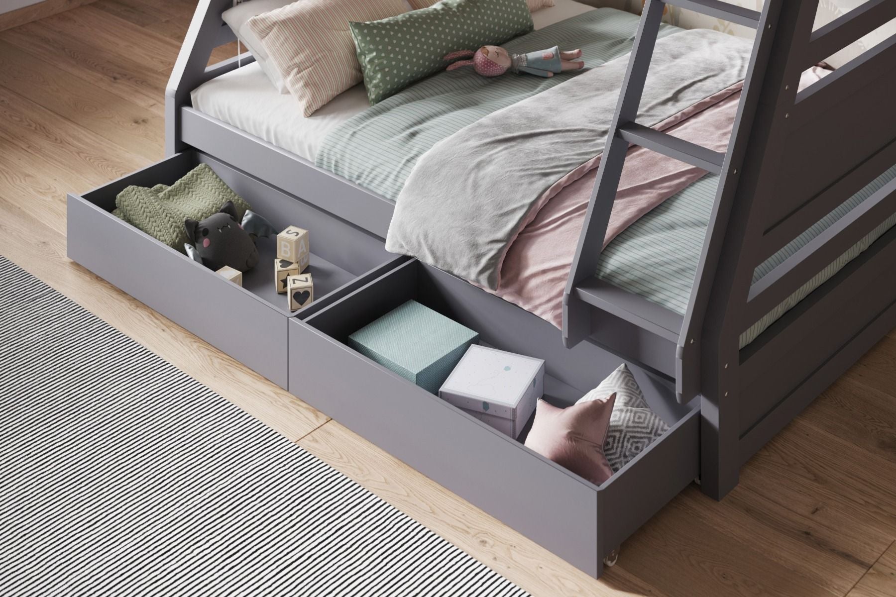 Ollie Grey Triple Bunk Bed