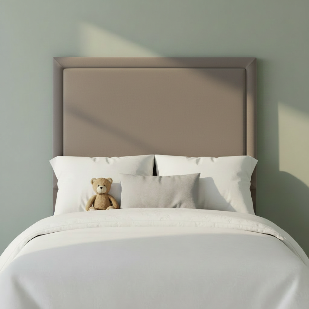 Plain Border Tall Headboard - Pebble Plush Velvet