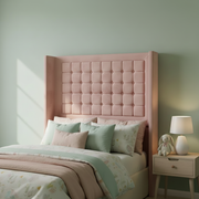 Small Cubic Border Straight Wing Headboard