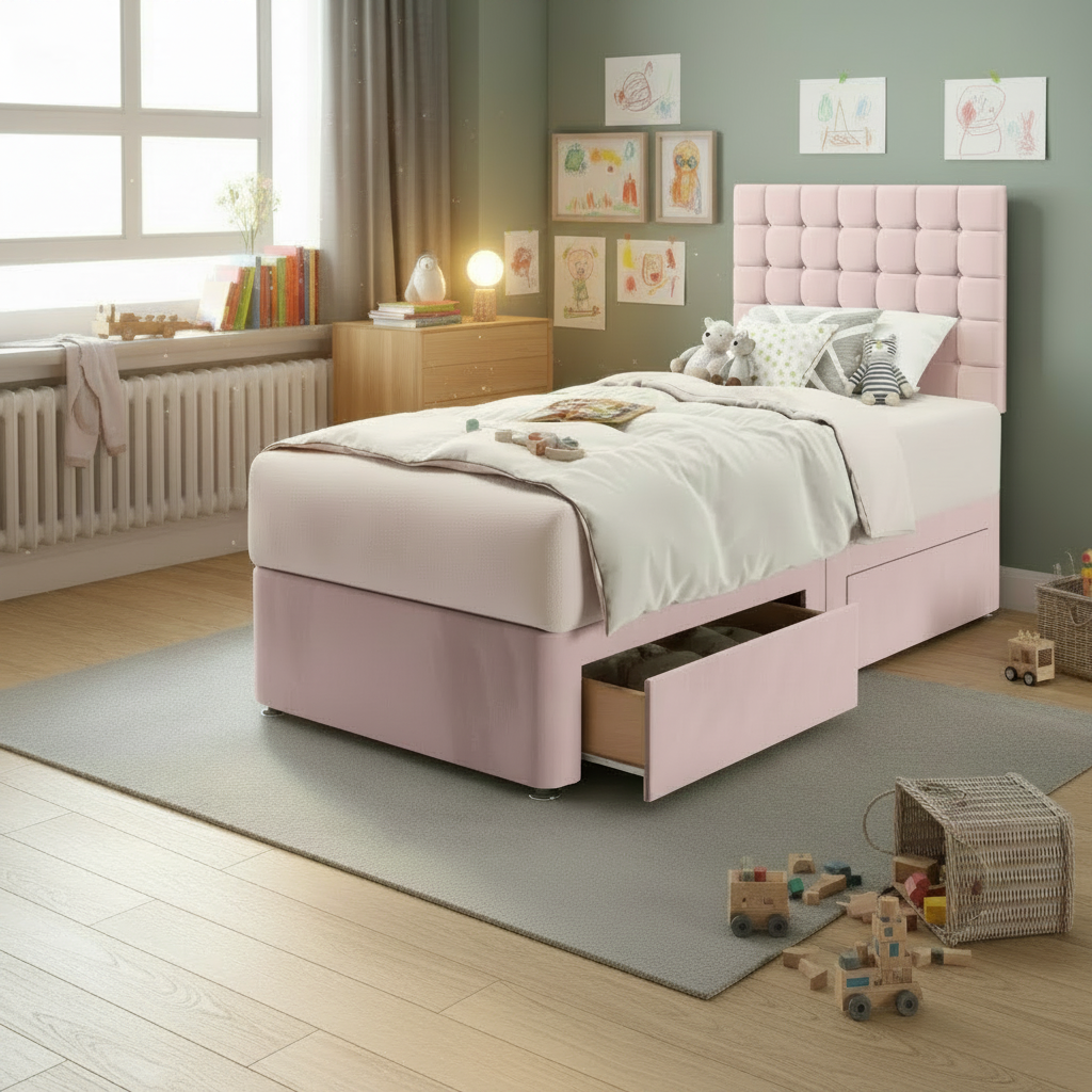 Small Cubic Headboard - Soft Blush Pink