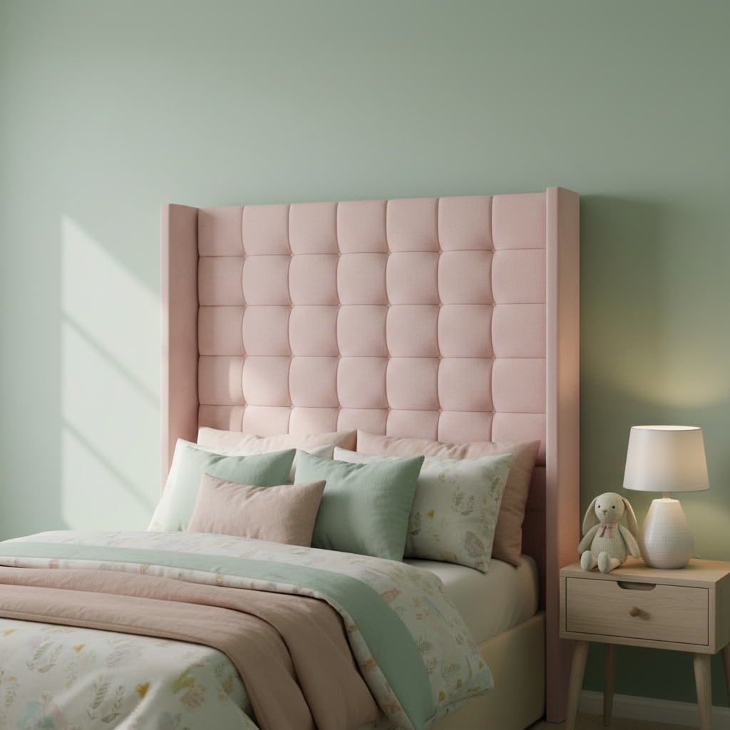 Small Cubic Straight Wing Headboard — Lifestyle Scene