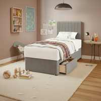 Vertical Panels Headboard - Single Flat Grey