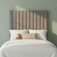Vertical Panels Tall Headboard - Grey Lifestyle
