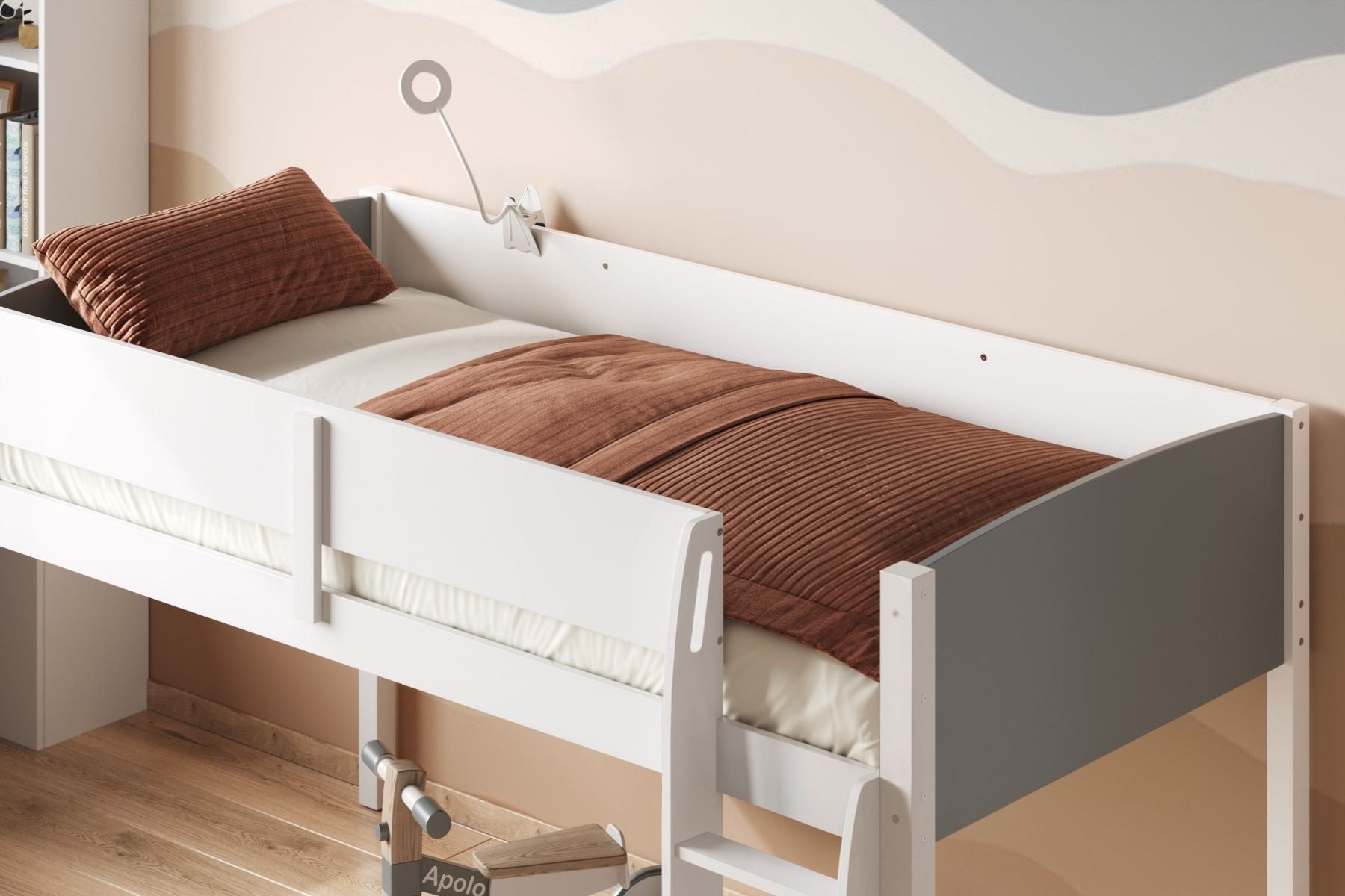 Loop Wooden Midsleeper Grey Cabin Bed