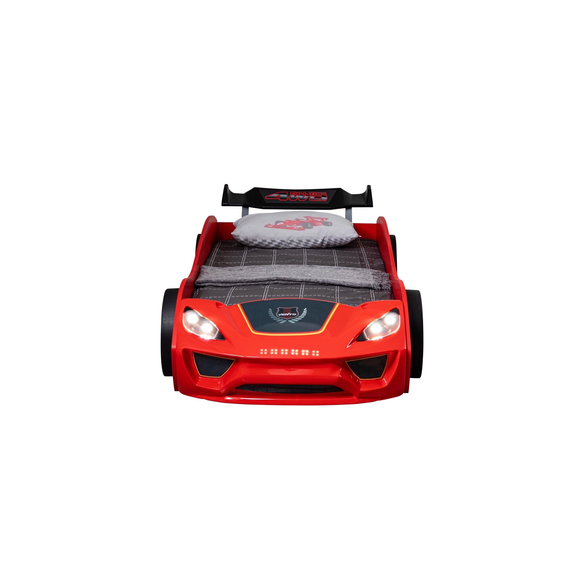 Hudson GTR 3FT Single Red Novelty Racing Car Bed with LED Lights