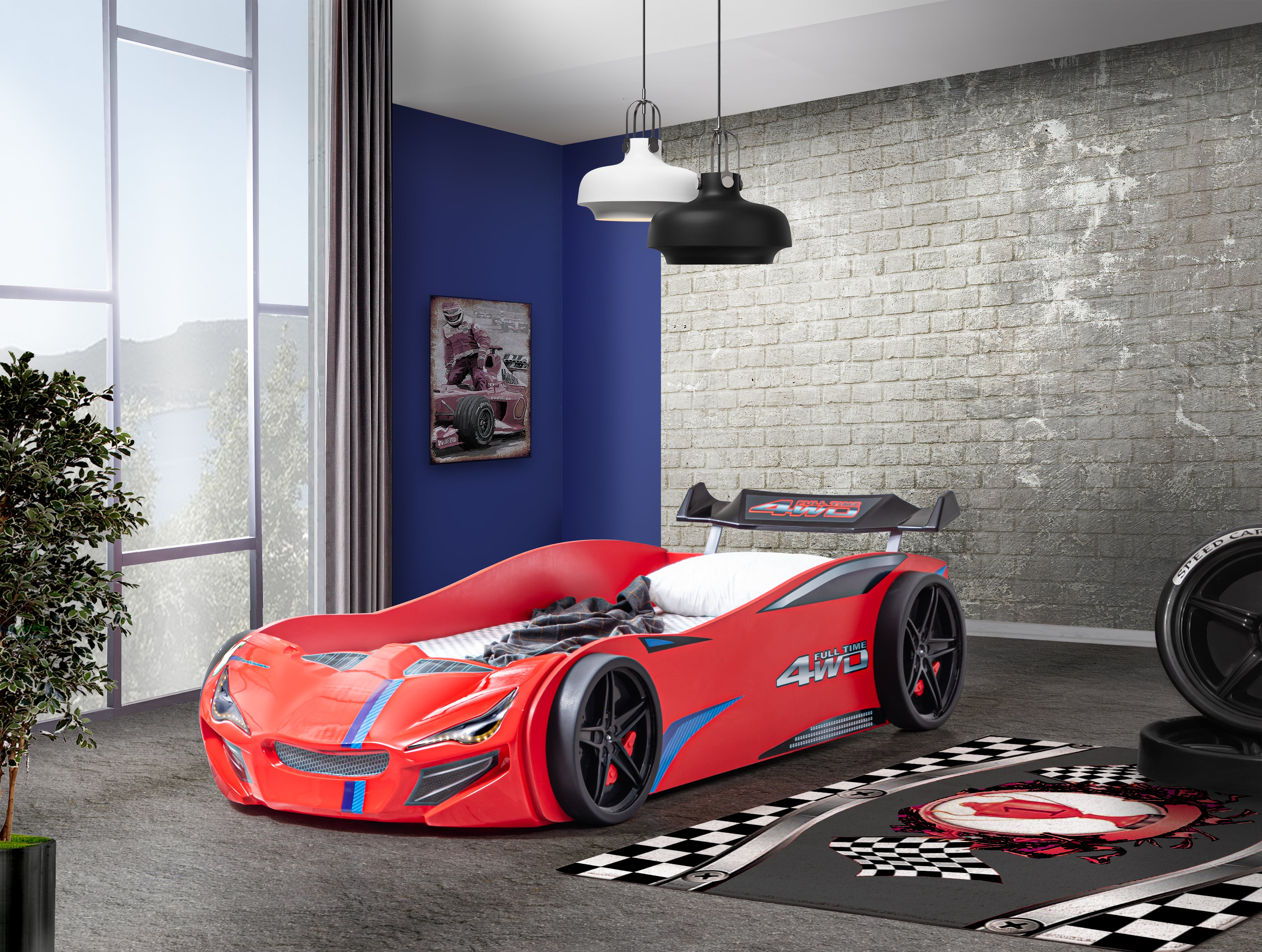 Forza 3FT Single Red Novelty Racing Car Bed