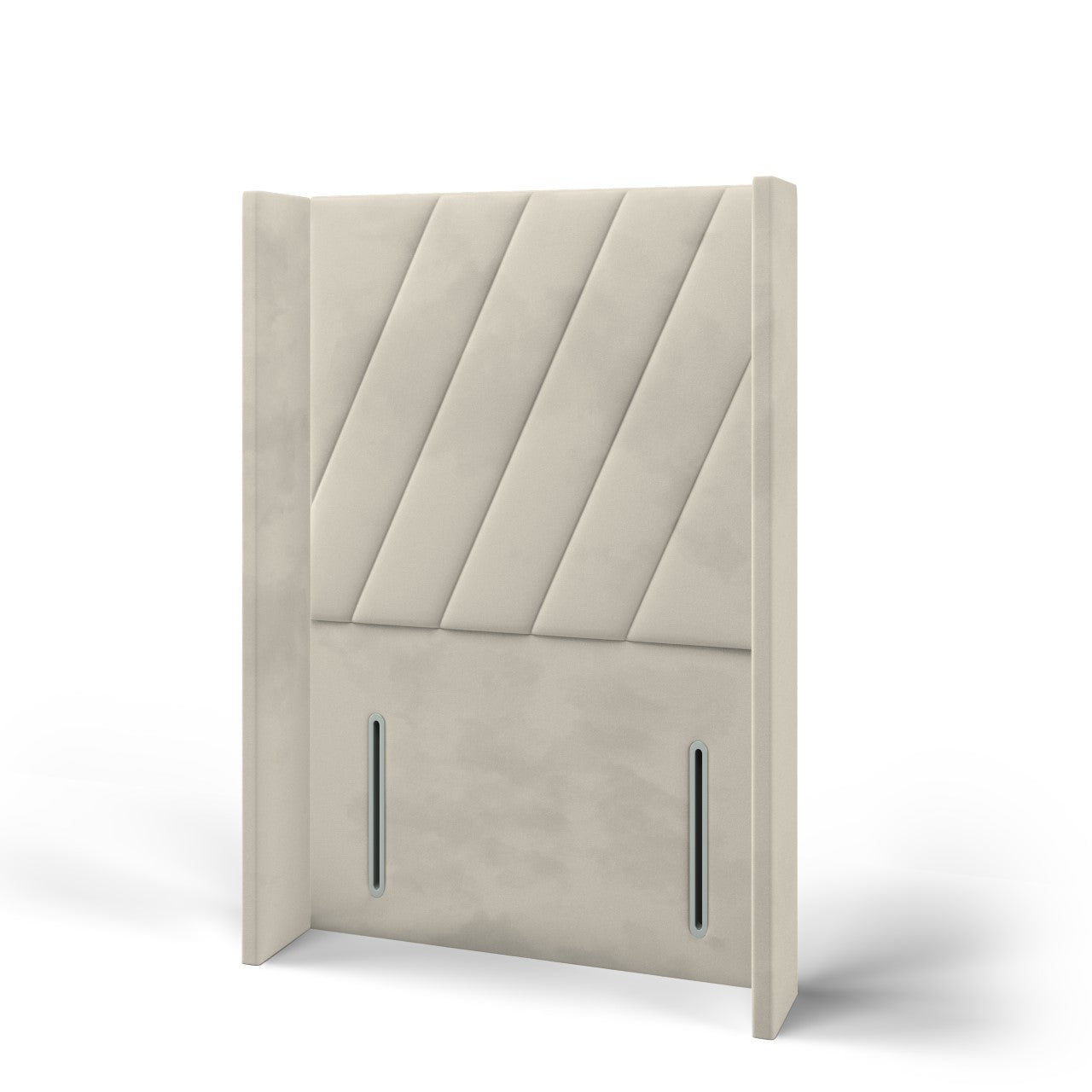 Diagonal Panels Fabric Straight Wing Headboard