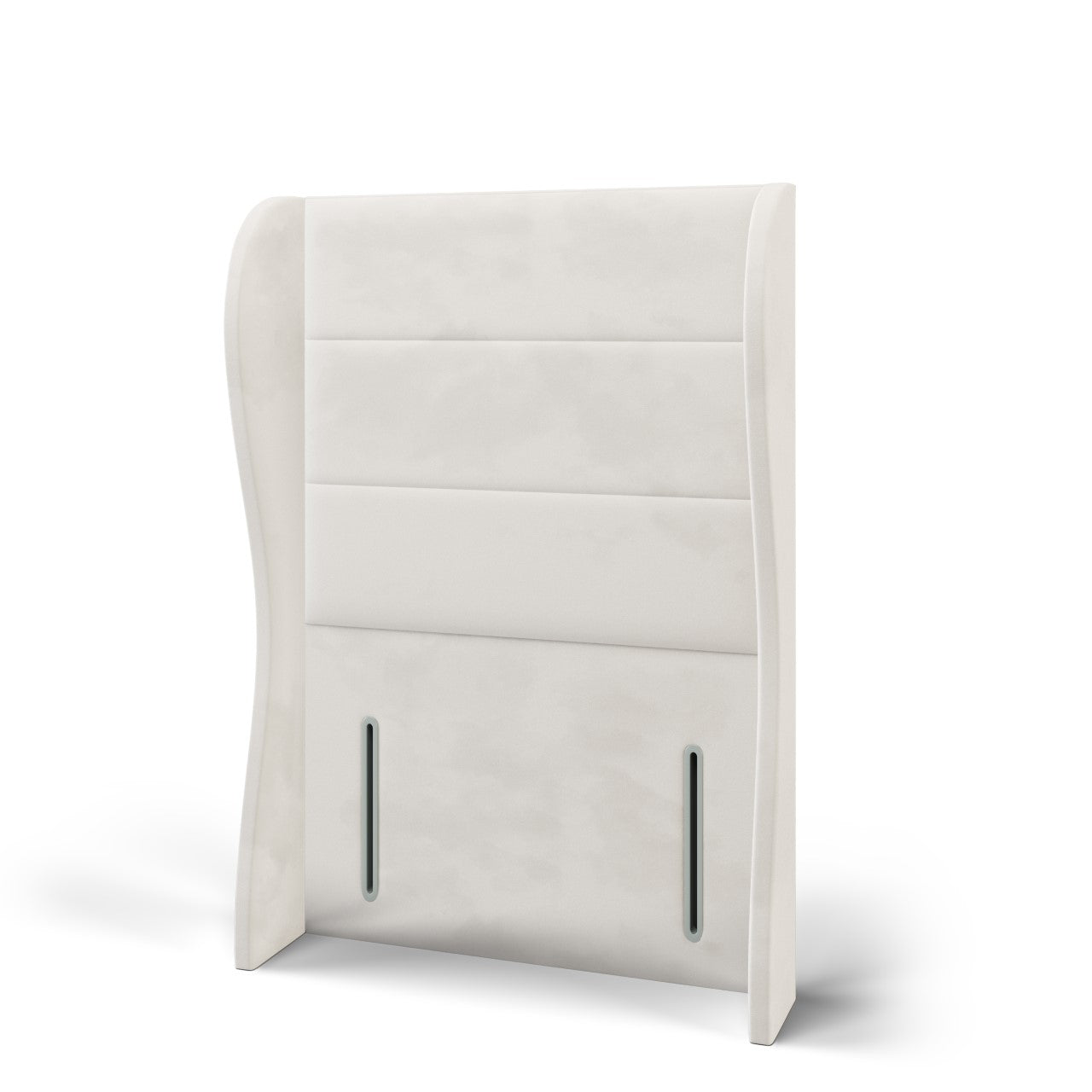 Horizontal Panels Fabric Middle Curve Wing Headboard