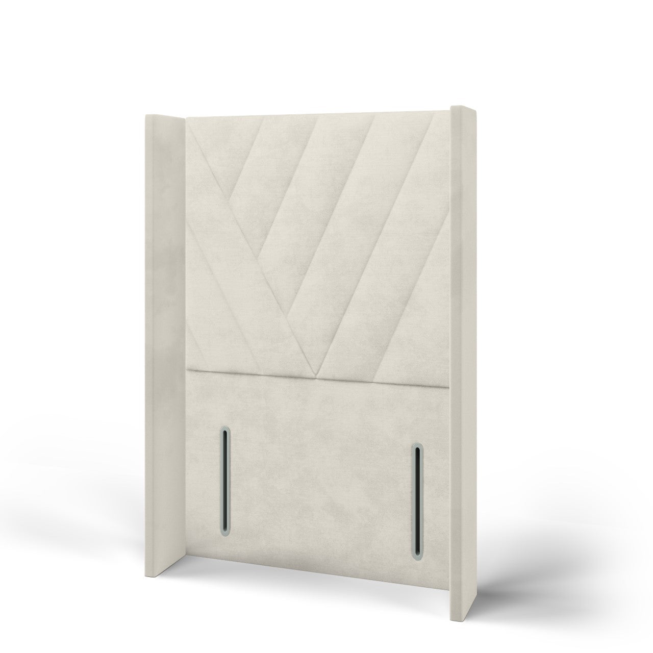 Multi Diagonal Panels Fabric Straight Wing Headboard