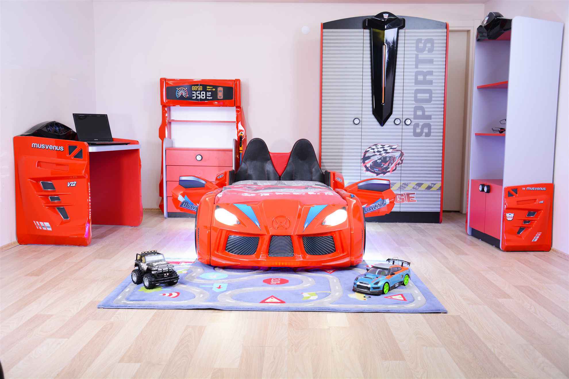 Red Racing Car Themed Furniture Set