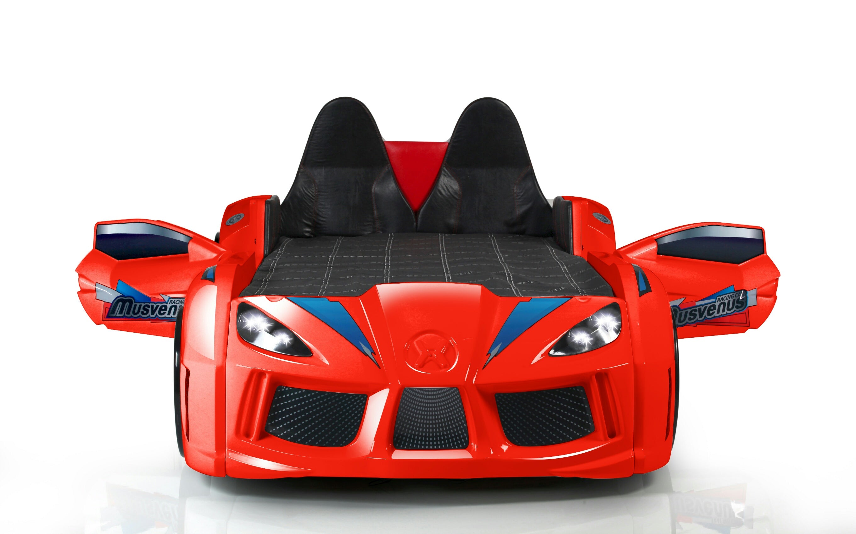 Aston 3FT Single Red Racing Car Bed with LED Lights & Sounds