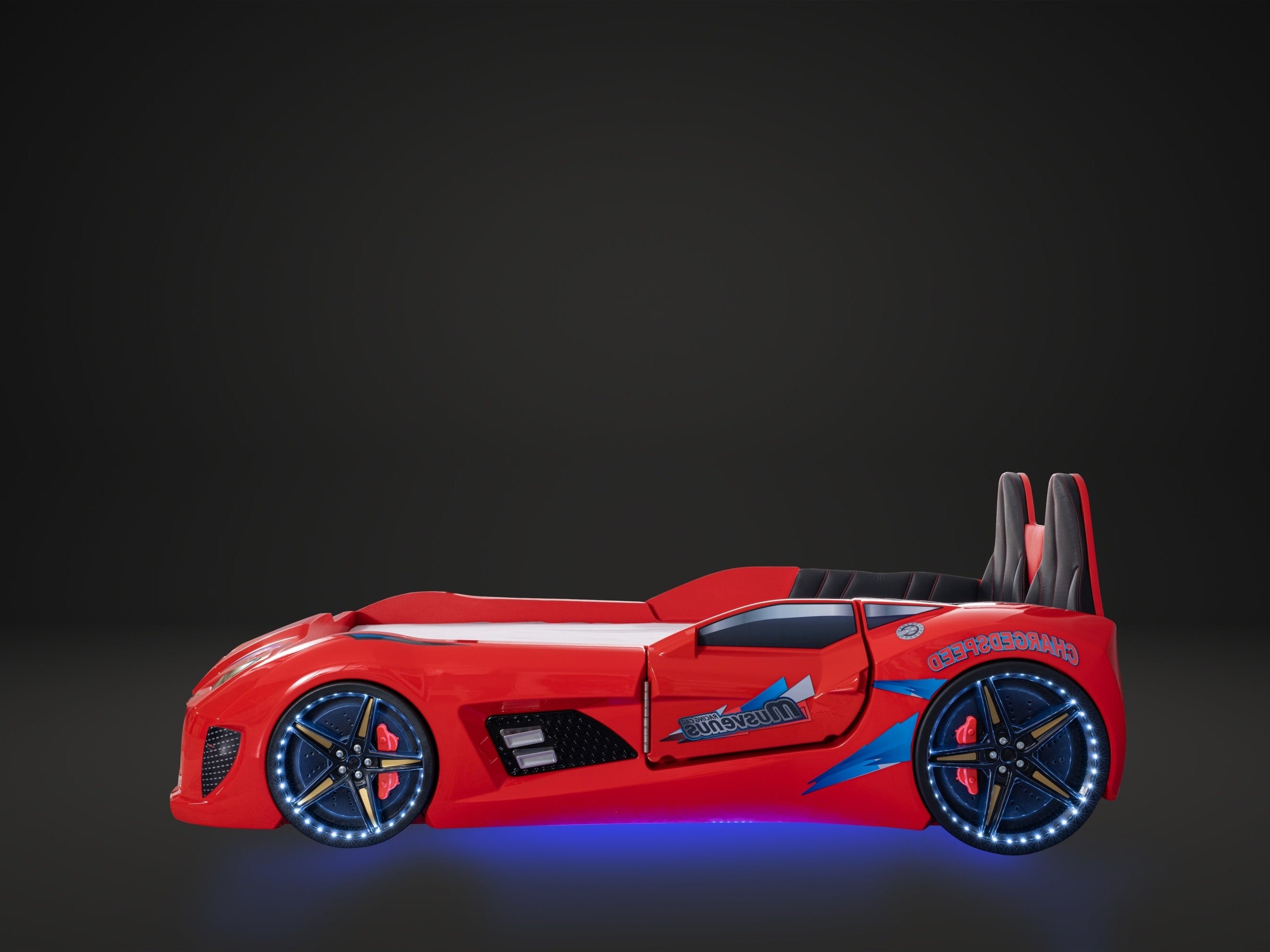 Aston 3FT Single Red Racing Car Bed with LED Lights & Sounds