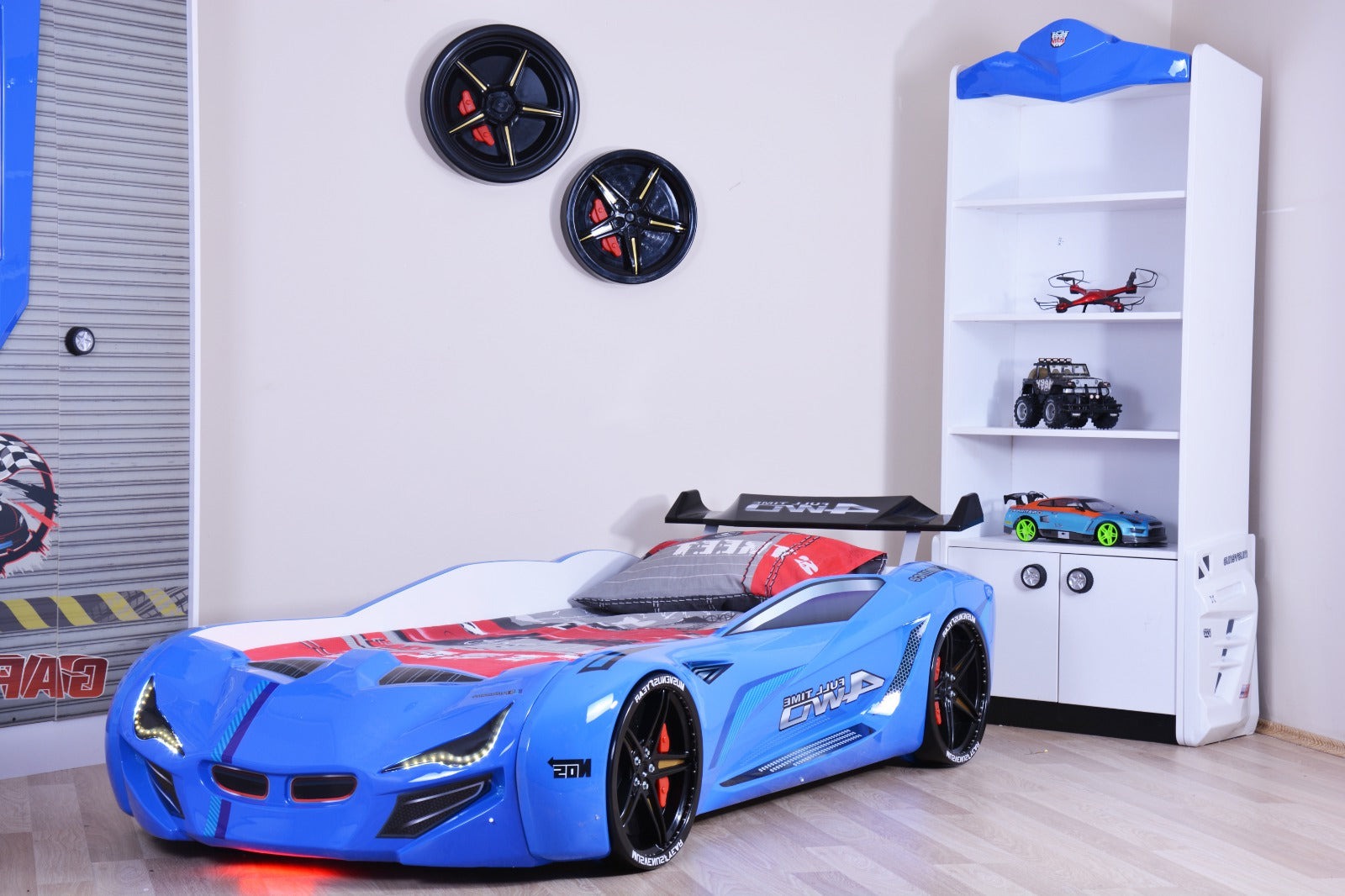 Blue Racing Car Themed Furniture Set