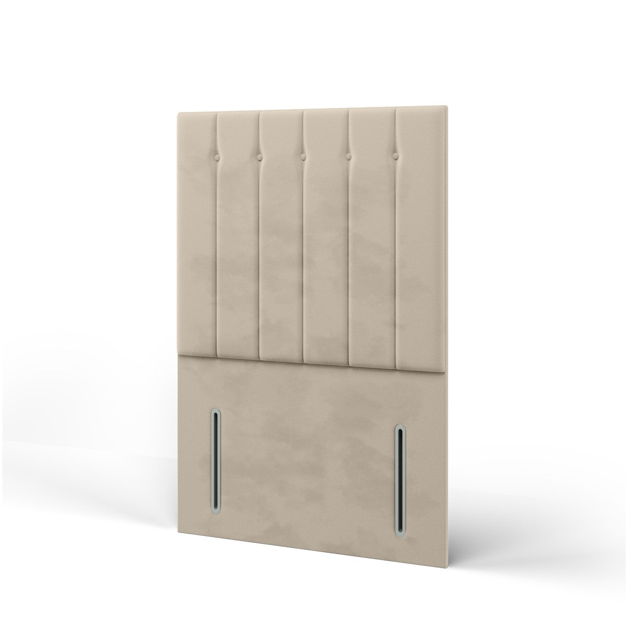 Vertical Panels Fabric Tall Headboard with Frame Bed Base Set - Footend