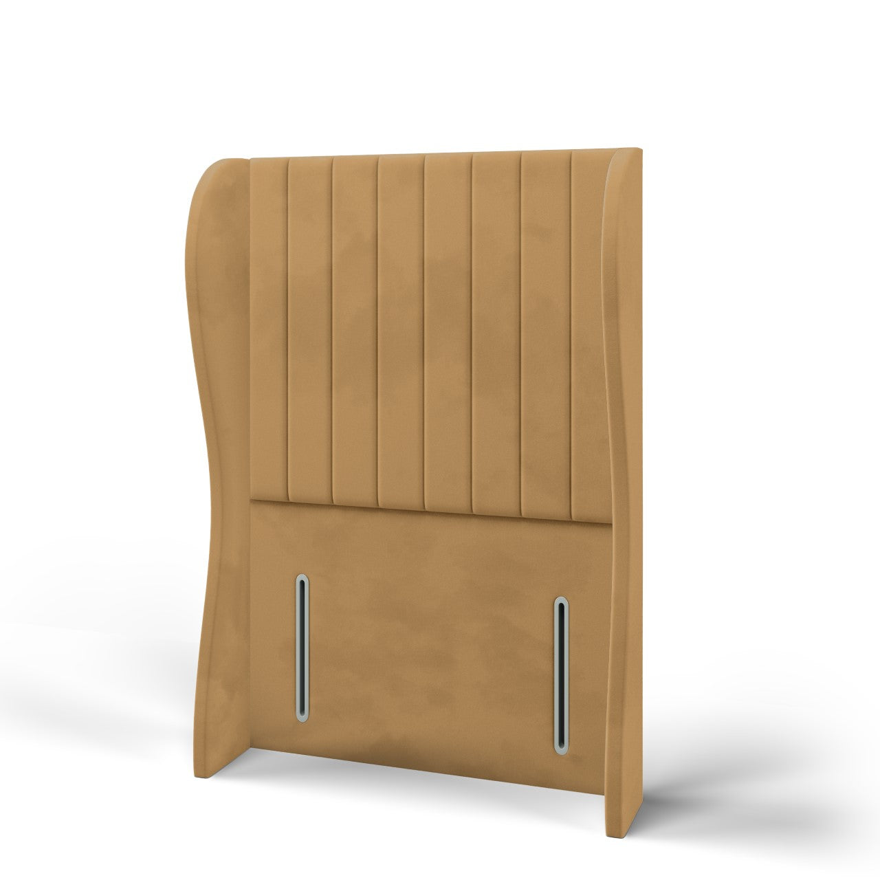 Vertical Panels Fabric Middle Curve Wing Headboard